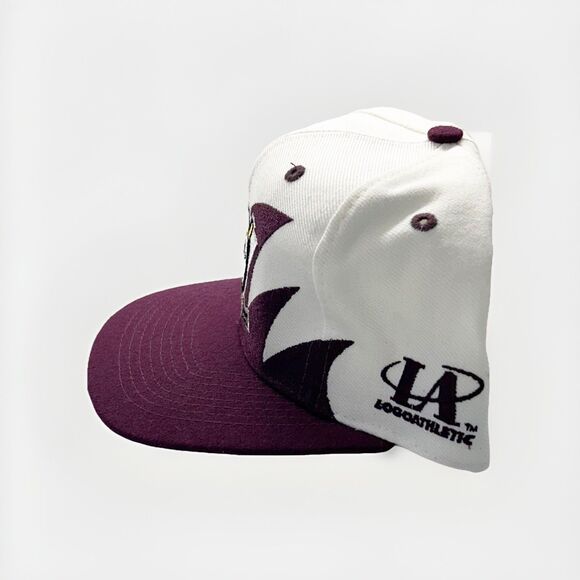 Vintage ANAHEIM MIGHTY DUCKS Logo Athletic SHARKTOOTH Snapback Hat NEW Old Stock - Picture 9 of 10